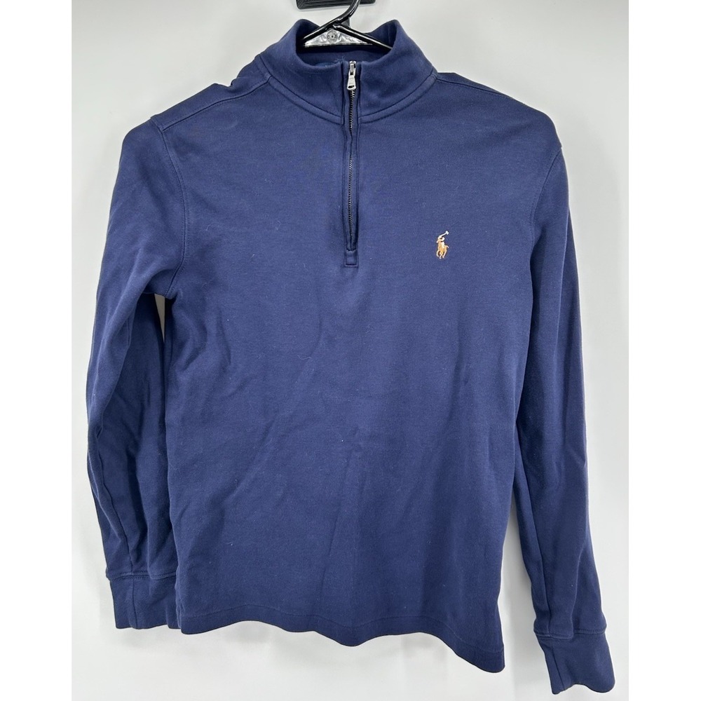 Polo Ralph Lauren‎ Long Sleeve Quarter Zip Pullover Blue Kids Medium 10-12